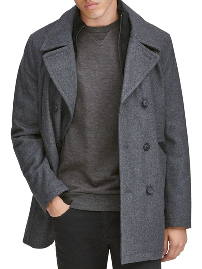 Marc New York Men's Burnett Double-breasted Wool-blend Coat Jacket In Charcoal