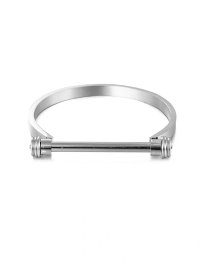 Eye Candy La Men's Titanium Screw Cuff Bracelet In Neutral