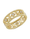 SAKS FIFTH AVENUE WOMEN'S 14K YELLOW GOLD & DIAMOND BAND RING/SIZE 8