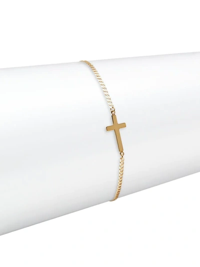 Saks Fifth Avenue Made In Italy Women's 14k Yellow Gold Cross Bracelet