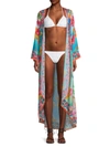 Ranee's Women's Duster Embellished Floral Kimono Cover-up In Ombre