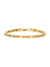 Anthony Jacobs Men's 18k Gold Plated Figaro Chain Bracelet