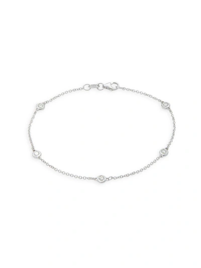 Effy Women's 14k White Gold & Diamond Station Bracelet