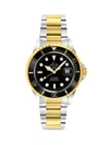 Gv2 Men's Liguria Swiss Automatic Two Tone Stainless Steel Diver Watch In Black