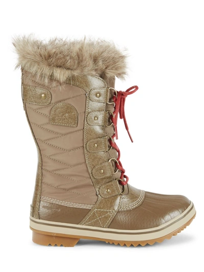 Sorel Women's Faux Fur-trim, Waterproof & Insulated Winter Boots In Khaki