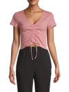 BCBGENERATION WOMEN'S DRAWSTRING FRONT TOP