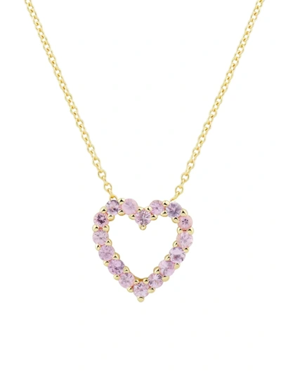 Saks Fifth Avenue Women's 14k Yellow Gold & Pink Sapphire Heart Pendant Necklace