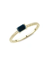 SAKS FIFTH AVENUE WOMEN'S 14K YELLOW GOLD, LONDON BLUE TOPAZ & DIAMOND RING