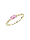 Saks Fifth Avenue Women's 14k Yellow Gold, Pink Sapphire & Diamond Ring In Pink