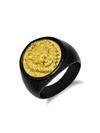 ANTHONY JACOBS MEN'S 18K GOLDPLATED STAINLESS STEEL LION HEAD RING
