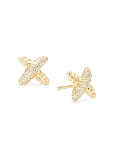 Saks Fifth Avenue Women's 14k Yellow Gold & 0.15 Tcw Diamond Stud Earrings