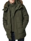 Marc New York Men's Tremont Down Parka With Faux Fur Trimmed Removable Hood In Forest
