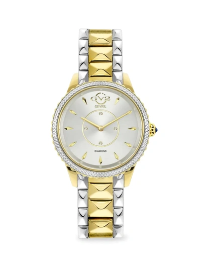 Gv2 Women's Siena Two Tone Stainless Steel & Diamond Bracelet Watch In Sapphire