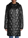 DONNA KARAN WOMEN'S QUILTED HOODED COAT