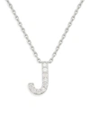 Effy Eny Women's Sterling Silver & 0.14 Tcw Diamond J Initial Chain Necklace In Silver