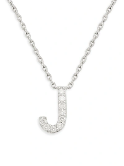 Effy Eny Women's Sterling Silver & 0.14 Tcw Diamond J Initial Chain Necklace