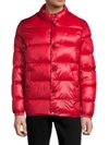 Calvin Klein Men's Sheen Water-resistant Down Puffer Jacket In Deep Red