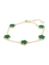 Jan-kou Jankuo Women's Clover 14k Goldplated & Synthetic Emerald Bracelet In Emerald