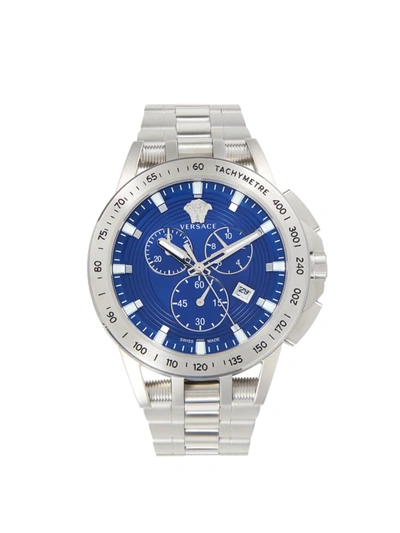 Versace Men's Stainless Steel Chronograph Watch In Sapphire