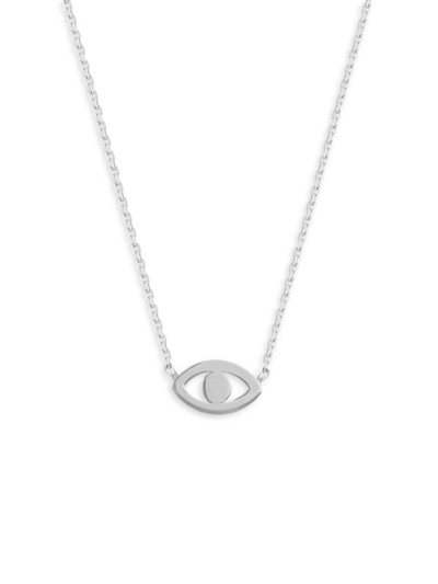 Saks Fifth Avenue Women's 14k White Gold Evil Eye Pendant Necklace