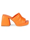 Circus By Sam Edelman Women's Marlie Quilted Faux Leather Slides In Orange