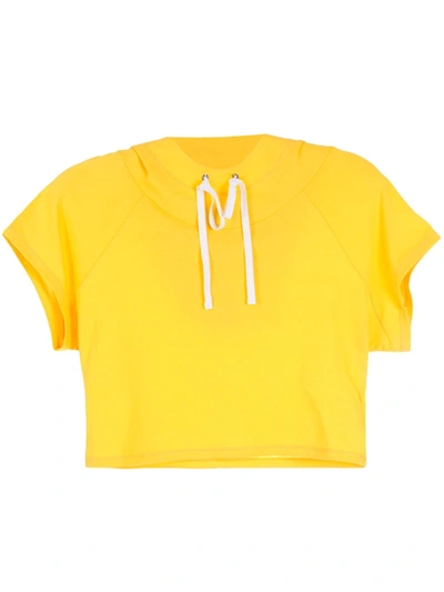 Gloria Coelho Cropped T-shirt Hoodie In Gelb