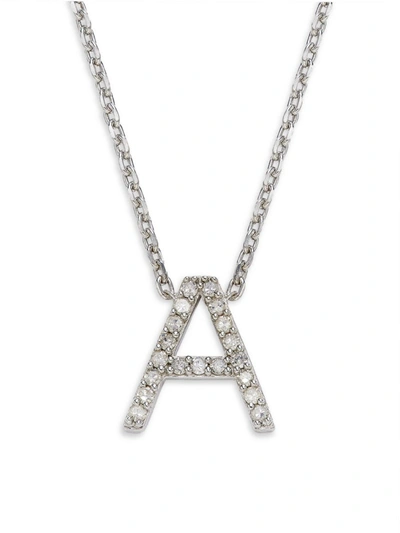 Effy Eny Women's Sterling Silver & 0.14 Tcw Diamond A-initial Pendant Necklace