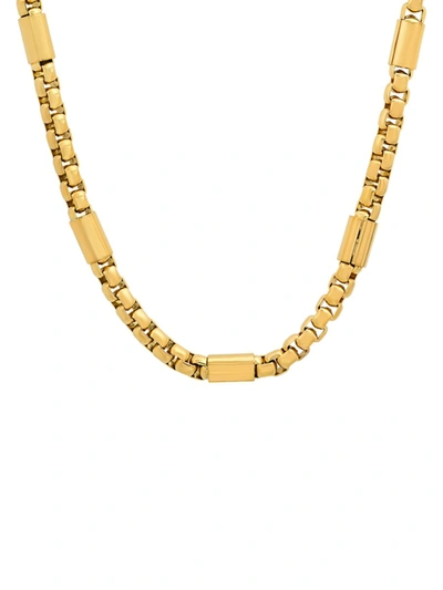Anthony Jacobs Men's 18k Gold Plated Bar Necklace