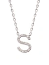 EFFY ENY WOMEN'S STERLING SILVER & 0.15 TCW DIAMOND S INITIAL PENDANT NECKLACE