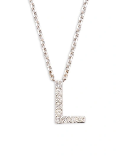 Effy Eny Women's Sterling Silver & 0.14 Tcw Diamond L Initial Necklace