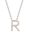Effy Eny Women's Sterling Silver & 0.14 Tcw Diamond R Initial Pendant Necklace In Silver