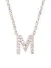 Effy Eny Women's Sterling Silver & 0.13 Tcw Diamond M Initial Pendant Necklace In Silver
