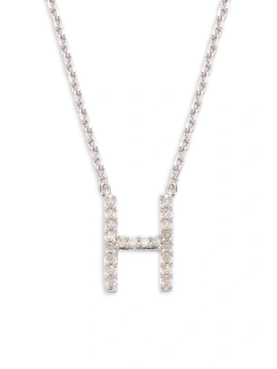 Effy Eny Women's Sterling Silver & 0.15 Tcw Diamond H Initial Necklace