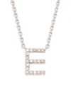 Effy Eny Women's Sterling Silver & 0.14 Tcw Diamond E Initial Pendant Necklace In Silver