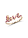 SAKS FIFTH AVENUE WOMEN'S 14K ROSE GOLD & PINK SAPPHIRE LOVE RING