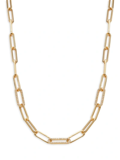 Effy Eny Women's 14k Yellow Gold-plated Sterling Silver & 0.28 Tcw Diamond Chain Link Necklace