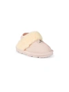 Bearpaw Baby Girl's Neverwet Faux Fur-trim Suede Slippers In Pink Cave