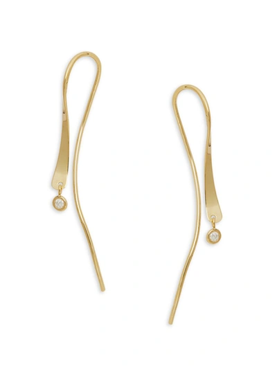 Saks Fifth Avenue Women's 14k Yellow Gold & Diamond Threader Earrings