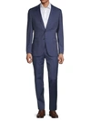 Hugo Boss Genius Trim Fit Solid Wool Suit In Navy