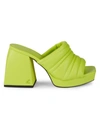 Circus By Sam Edelman Women's Marlie Quilted Faux Leather Slides In Citrus Lime