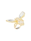 Eye Candy La Women's Luxe Goldtone & Crystal Bee Ring/size 7 In Neutral