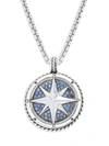 Effy Men's Sterling Silver & Sapphire Compass Pendant Necklace In Silver