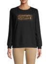 Calvin Klein Women's Embellished Logo Sweatshirt In Black