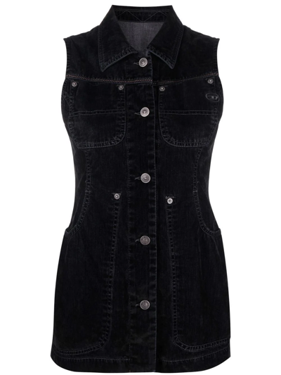 Diesel De-vik Sleeveless Shirt In Schwarz