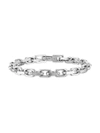 ESQUIRE MEN'S JEWELRY MEN'S RHODIUM PLATED STERLING SILVER CABLE-LINK CHAIN BRACELET