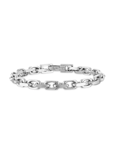 Esquire Men's Jewelry Men's Rhodium-plated Sterling Silver Cable-link Chain Bracelet