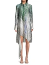 Off-white Bouroullec Spiral Printed Satin Shirt Dress In Grey Multicolor