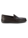 Geox Men's Tivoli Leather Moc Toe Loafers In Dark Brown