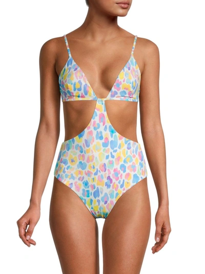 Onia Marisol Cutout One-piece Swimsuit In White Multi