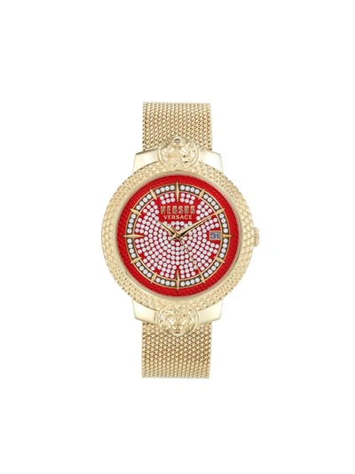 Versus Women's 38mm Stainless Steel Crystal-embellished Bracelet Watch In Red